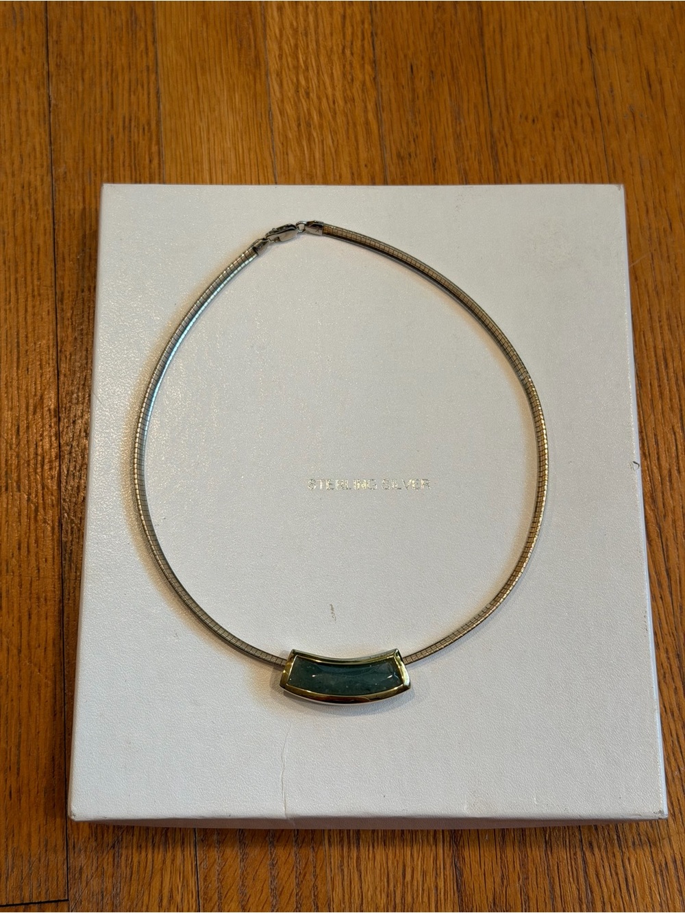 Vintage 14K GP 925 Italy Sterling Silver Omega Chain Choker Necklace Interchange
